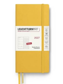 Тефтер B6+ x A6 Leuchtturm1917 Weekly Planner & Notebook Dotted Wallet 2027, Sunflower