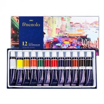 Акварелни бои Deli Finenolo EC19-12, 12 цвята, 12 мл, в тубички