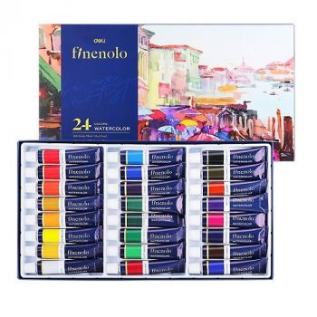 Акварелни бои Deli Finenolo EC19-24, 24 цвята, 12 мл, в тубички