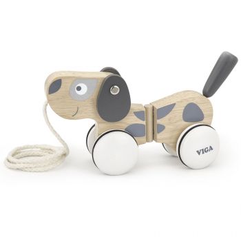 Детска дървена играчка за дърпане - Куче