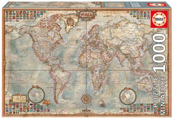 Пъзел EDUCA 1000 части POLITICAL MAP OF THE WORLD