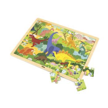 Дървен пъзел с динозаври с 48 части от Viga Toys