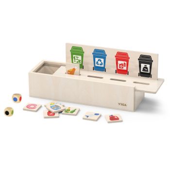 Дървена игра за екологично сортиране ( рециклиране)