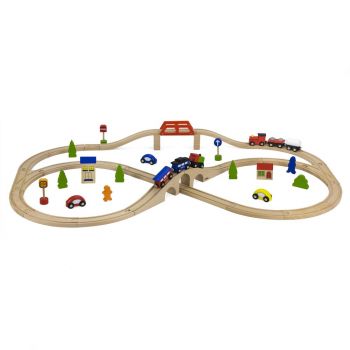 Дървена играчка VIGA - Влак с релси