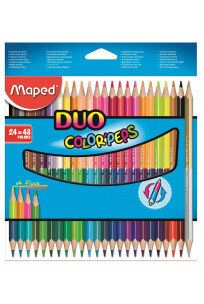 Двуцветни моливи Maped - 24 броя - 48 цвята
