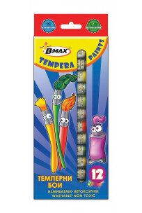 Темперни бои - B-MAX 12 цвята 9 мл туби