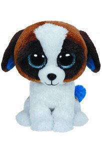 Плюшена играчка TY - DUCE - куче кафяво и бяло - 15 см