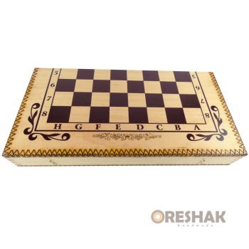 Комплект шах и табла Oreshak бук пирограф 34/34 см