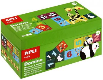 Домино Числа и животни Apli - 36 елемента