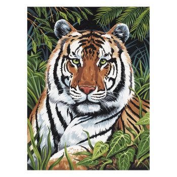 Рисуване по номера с акрилни бои върху платно Royal 23х30 - Тигър
