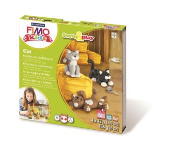 Комплект глина Staedtler Fimo Kids, 4x42g, Cat