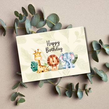 Картичка с животни - Happy Birthday