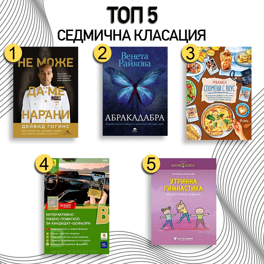 Открийте най-продаваните книги на седмицата – Топ класация от Bookspace.bg